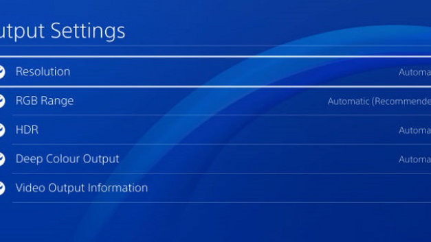 settings on playstation 4