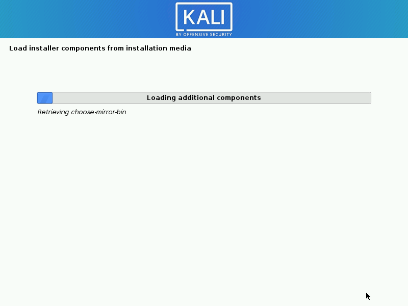 Loading additional Components for KaliLinux Installation